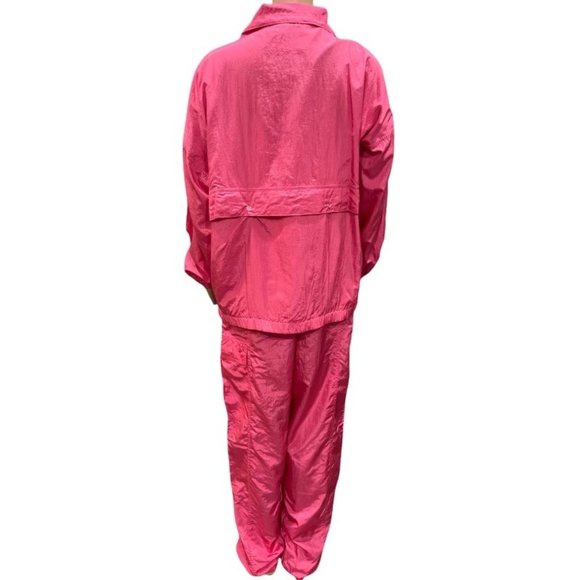 Vintage Adidas Nylon Windbreaker Parachute Track Suit Fuchsia Hot Pink Size L - Picture 2 of 11